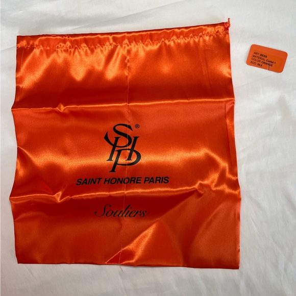 Saint Honoré Paris Souliers Leather Ballerina Flats Orange EU 36.5 - Picture 8 of 9